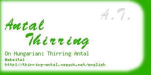 antal thirring business card